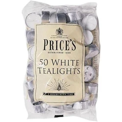 Bougies chauffe-plat Sundeer, lot de 50, blanc