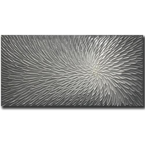 Présentation de Présentation Amei Art Peinture Huile 3D Fleurs Abstraites Encadrée