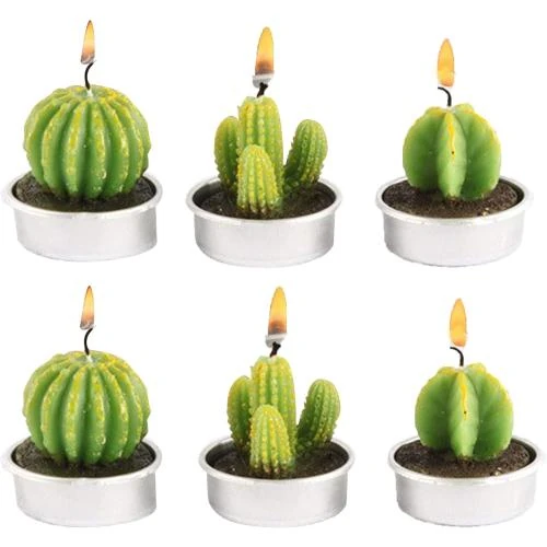 Bougies Parfumées Cactus Mini CHSG, Décoration Sans Fumée - Vue principale