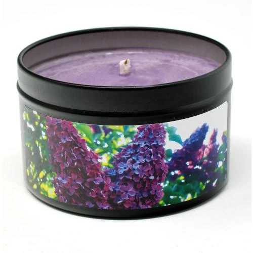 Détail de Bougie Soja Parfumée Ancienne Lilas, Candeo Candle Violet