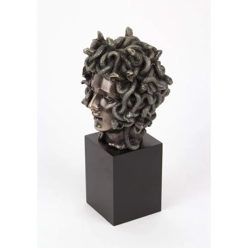 Détail de Sculpture Tête de Méduse Résine Bronze Veronese Design