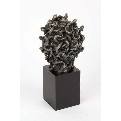 Présentation de Zoom sur Sculpture Tête de Méduse Résine Bronze Veronese Design