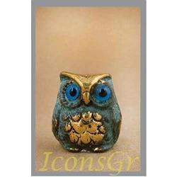 Statue Réplique Hibou Bronze Ancien Grec Musée