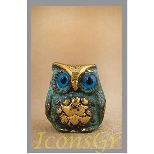 Statue Réplique Hibou Bronze Ancien Grec Musée - Vue principale