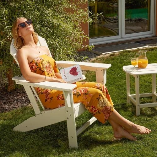 Détail de Chaise de Jardin TecTake Design Adirondack Ergonomique Résistante