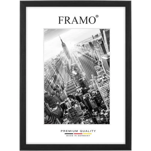 Cadre photo en bois noir, verre acrylique antireflet, puzzle - Vue principale
