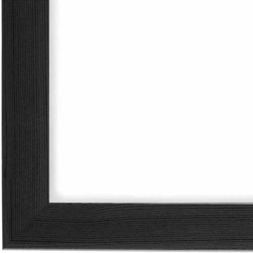 Zoom sur Cadre photo en bois noir, verre acrylique antireflet, puzzle