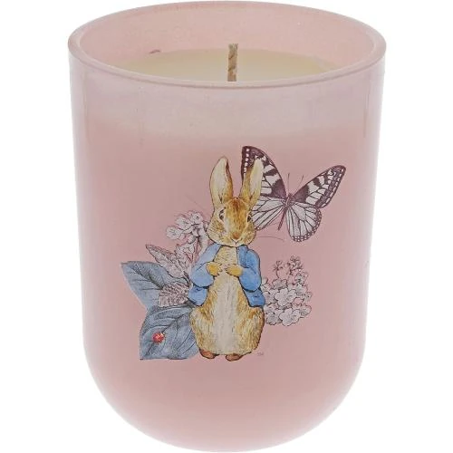 Zoom sur Bougie Peter Rabbit Beatrix Potter, Rose Parfumée