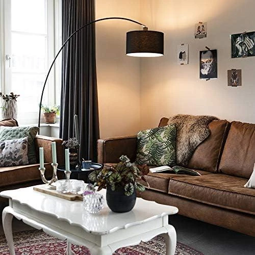 Détail de Qazqa Lampe Arquée Moderne Noir, Éclairage Intérieur