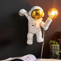 Applique Murale Enfant ACMHNC, Lampe Astronaute, Blanc