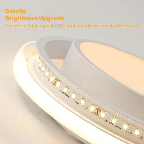 Zoom sur Plafonnier Moderne 32W, Lumière Chaude 3000K, Ronde