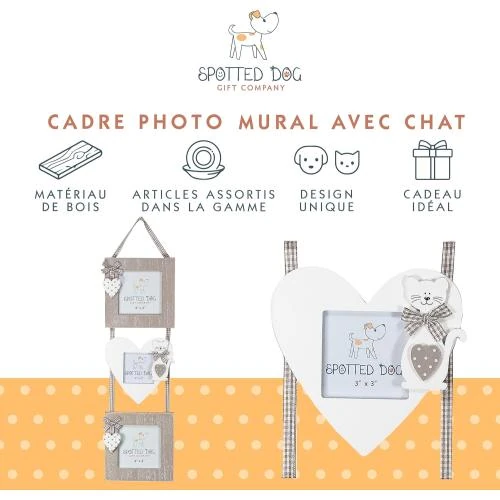 Détail de Cadre photo suspendu, motif chat, Spotted Dog Gift Company