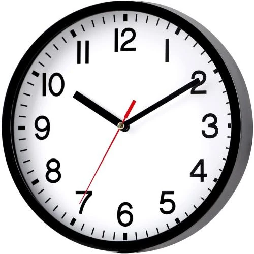 Zoom sur Horloge murale quartz silencieuse, numérique, fonctionnement piles
