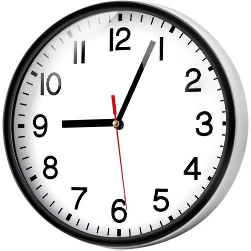 Horloge murale quartz silencieuse, numérique, fonctionnement piles - Vue principale