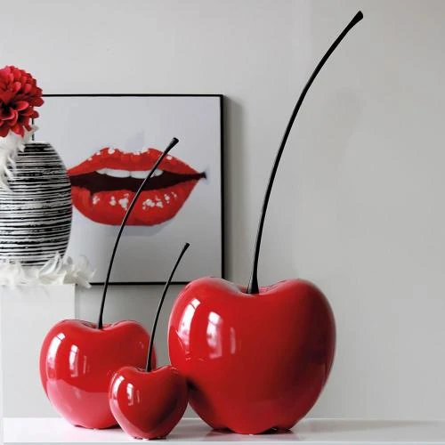 Zoom sur Sculpture décorative ceramique rouge passion Casablanca 36406