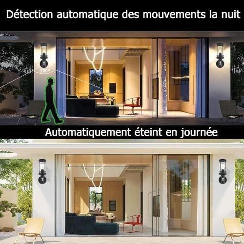 Zoom sur Applique Murale Extérieure QFZWJ, Acier Inoxydable, Noir