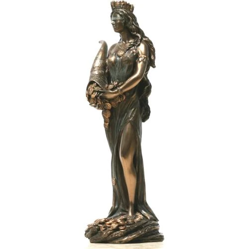Zoom sur Statue Deesse Fortune Tyche Luck Fortuna Greekartshop