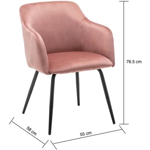 Zoom sur Chaises salle à manger rose, lot 2 Movian Brado