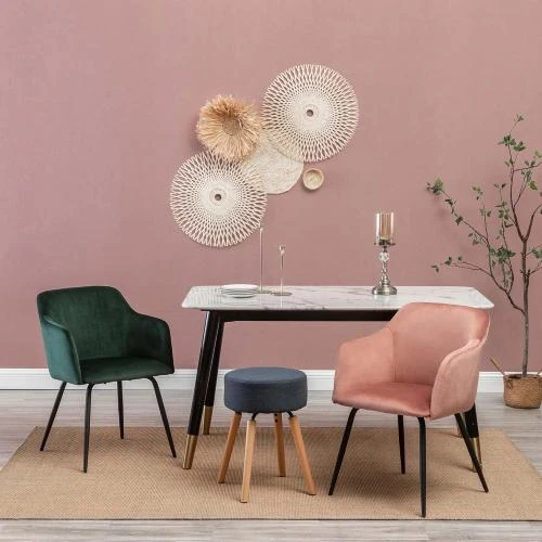 Détail de Chaises salle à manger rose, lot 2 Movian Brado