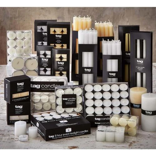 Détail de Bougie Pilier Non Parfumée Blanche TAG 100056