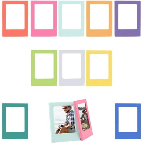 Cadres Photo Magnétiques Frigo, Lot de 10, 10 Couleurs - Vue principale