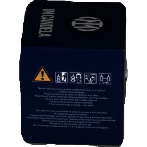 Zoom sur Bougie parfumée verre Inter, parfum santal Nerazzurra