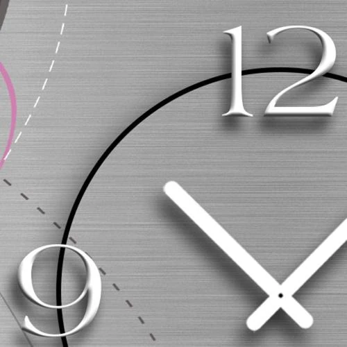 Zoom sur Horloge murale 3D Dixtime, design moderne abstrait, gris