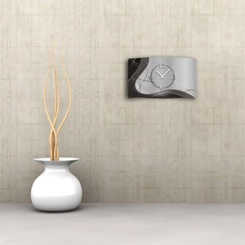 Détail de Horloge murale 3D Dixtime, design moderne abstrait, gris