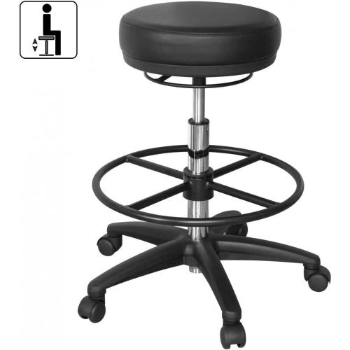 Zoom sur Tabouret de Travail FineBuy, Pivotant, Look Moderne, Roulettes