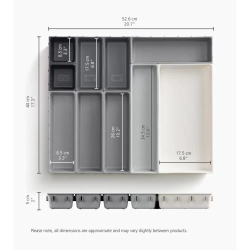 Détail de Optimisez votre Espace avec Joseph Joseph Blox, 10 Compartiments de Rangement Gris
