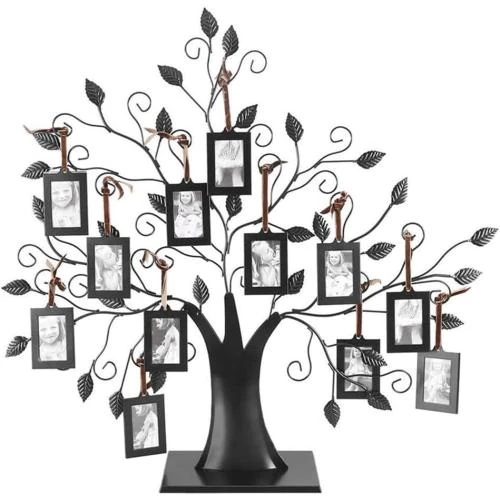 Cadre photo arbre généalogique, 12 cadres amovibles, noir - Vue principale