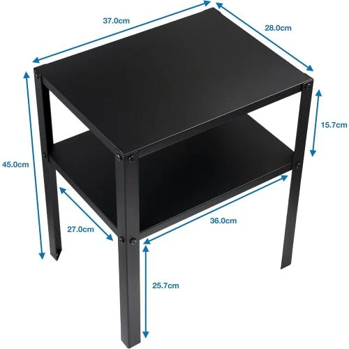 Détail de Table de chevet Ikea Knarrevik, métal noir, étagère intégrée