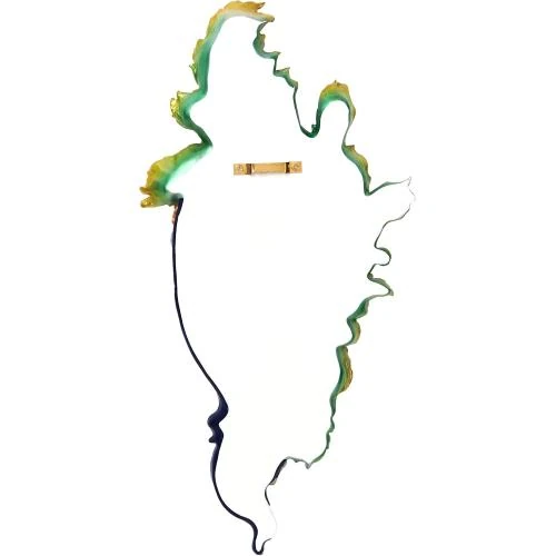 Zoom sur Sculpture Murale Masque de Venise Paon, Multicolore