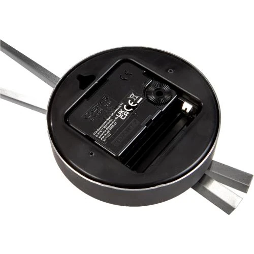 Zoom sur Horloge Murale Minimaliste TFA Dostmann, Noir, Analogique
