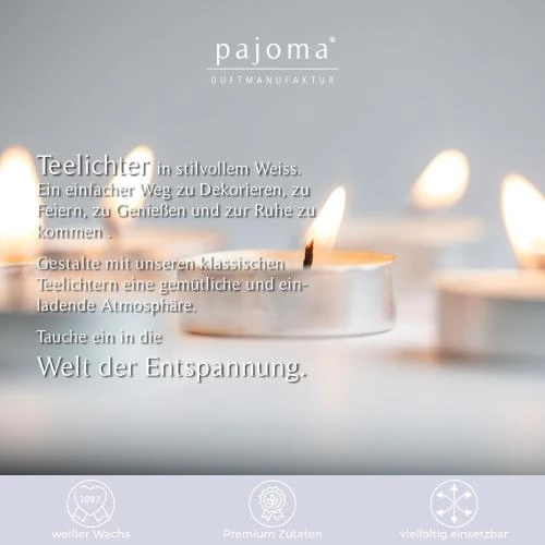 Détail de Bougies chauffe-plat blanches, 400 pièces, Pajoma