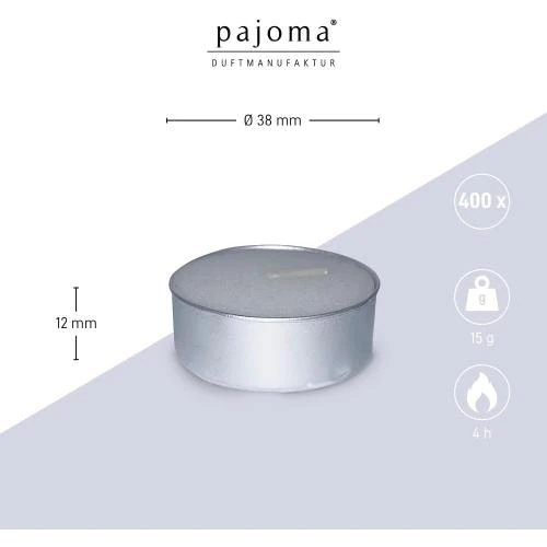 Zoom sur Bougies chauffe-plat blanches, 400 pièces, Pajoma