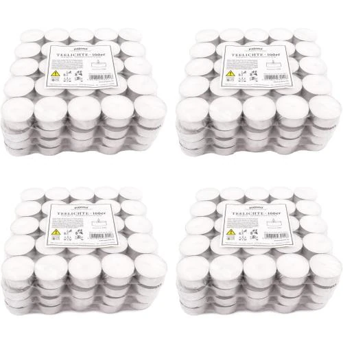 Bougies chauffe-plat blanches, 400 pièces, Pajoma - Vue principale