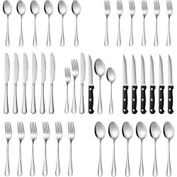 Soleebee Couverts 36 pièces Acier Inoxydable Poli Miroir