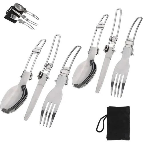 Kit Couvert Camping Pliable, Vaisselle 304 Ultra Légère - Vue principale