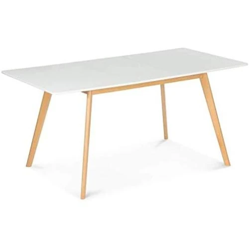 Table scandinave extensible Inga IDMarket, blanche, rectangle - Vue principale