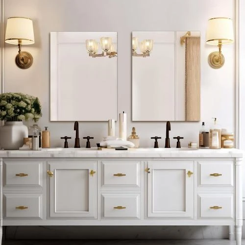 Zoom sur Miroir mural anti-explosion Mirrorons, bords polis, rectangulaire