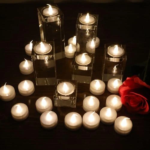 Détail de Bougies chauffe-plat LED Wilrigir, lumière vacillante blanche