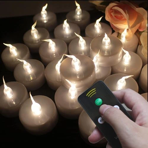 Bougies chauffe-plat LED Wilrigir, lumière vacillante blanche - Vue principale