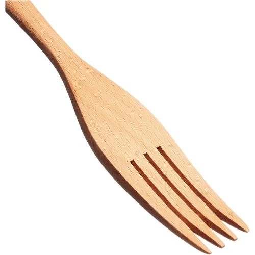 Zoom sur Fourchette en Bois Beige IBILI, Ustensile de Cuisine