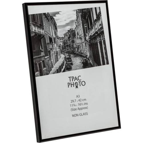 Détail de Cadre photo aluminium noir Hampton, design moderne A3