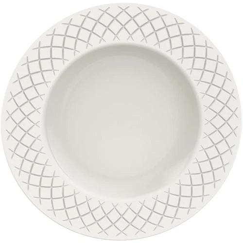 Zoom sur Ensemble 6 Assiettes Dessert Rondes Porcelaine Blanche élégantes