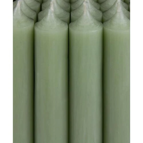 Détail de Bougies de table vert sauge, lot de 10, décoration fête