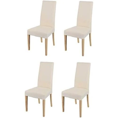 Chaises de Cuisine Chiara Tommychairs en Bois Hêtre et Tissu Ivoire - Vue principale