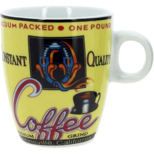Détail de Tasses à café porcelaine NOVASTYL, lot 6 old school