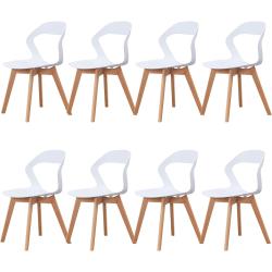 Présentation Chaises Salle à Manger Lot 6, Design Moderne Blanc